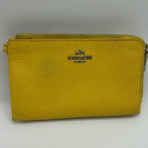 Coach Zip Clutch Pebble Leather Wallet